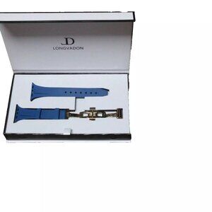 Womens Navy Blue Rubber Band For Apple Watch Sz Medium NEW